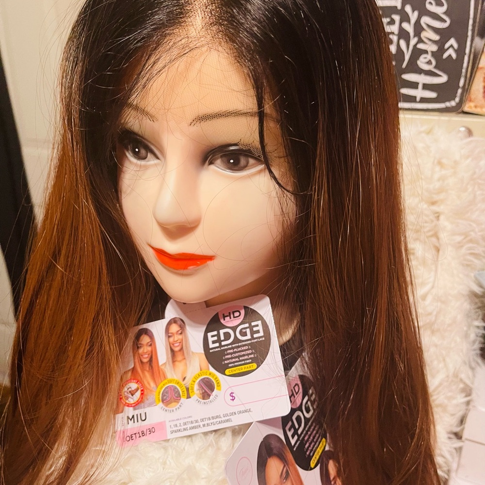 EDGE Golden Orange and Black Lace Front Wig
